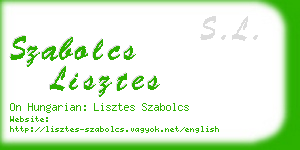 szabolcs lisztes business card